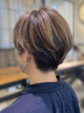 ソーホーヘアーアンドボタニカル 大橋店(SOHO hair & botanical) ショート/ハイライト/ベージュ/40代