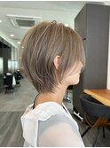 大人ラフウェーブ20代30代40代ボブブラウンスウィングショート