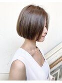 【morio成増/一戸】前髪なし ミニボブ グレージュカラー