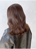 ミディアム顔周りレイヤー韓国ヘアくびれヘア美髪_ba546981