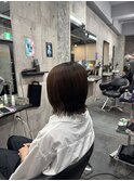 ぱつっとボブ 外ハネボブ 透明感カラー
