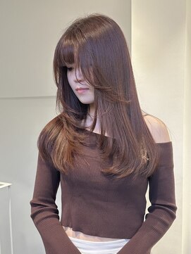 ラック 表参道(LUCK) レイヤーピンクベージュ/レッドピンク/レイヤーカット/表参道