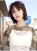 レイヤーボブ/切りっぱなしボブ#外はねボブ#ブラウンカラー