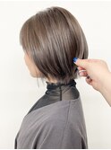 【松戸 松田】切りっぱなしボブレイヤー グレージュカラー
