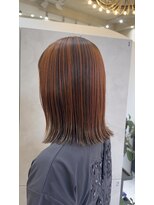 ラ ポルト ドゥ サワ(La Porte de SAWA) アンブレラーカラー×オレンジブラウン切りっぱなしボブ