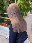 ミルクティーベージュダブルカラーハイトーンレイヤーカット韓国