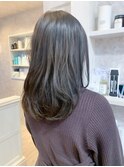 福山市美容室Caary人気 暗め透明感グレージュ・ダークグレージュ