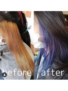 スミカ(sumica) #イヤリングカラー  #インディゴブルー  #ブリーチ