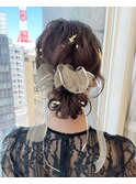 リボンルーズシニヨンアレンジ