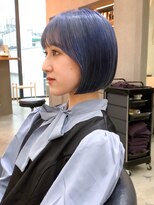 ロンド 表参道店(Lond)&nbsp;◇Lond表参道【伊杏】ブリーチ ネイビーブルー ショートボブ