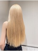 ブリーチしててもできる酸熱縮毛矯正/カット/イエローベージュ