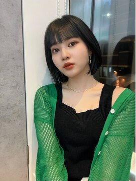 ラル 立川(lar) ブルーブラック韓国ボブ_大人ガーリーチョコレートモード