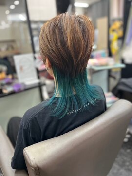 びゃんびゃん 浅水本店 レイヤー/ウルフ/外ハネボブ/イメチェン/美髪/ブルーブラック