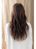 レッドブラウン波巻きカールゆるふわロングZ上尾20代30代40代