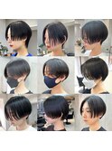 黒髪ショート集　暗髪ハンサムショート