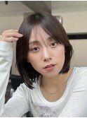 流れる顔周りボブ/タッセルボブ/ぱつっとボブ/ボブカット/表参道