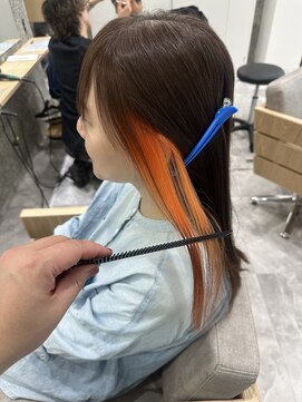 ヘアーテラスエム 奈良店(hair terrace M) オレンジカラーインナーカラー