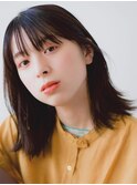 ミディアムレイヤーボブxナチュラルブラウン