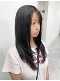 レディースレイヤーカット/インナーカラーカシスレッド