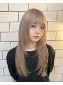 H03韓国ヘアレイヤーカットミルクティーケアブリーチハイトーン