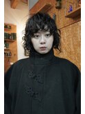 ボブパーマミィデアムウルフミィデアムレイヤー酸性パーマ耳かけ