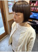ショートボブ/シンプルボブ／グレージュ