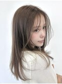 レイヤーカット/ブリーチなしダブルカラー/ベージュ