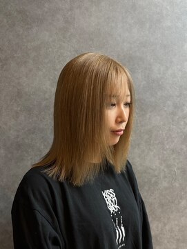 ノイ 水戸店(NEU) 27. ミルクブラウン/ブリーチ/ダブルカラー/前髪/顔周り