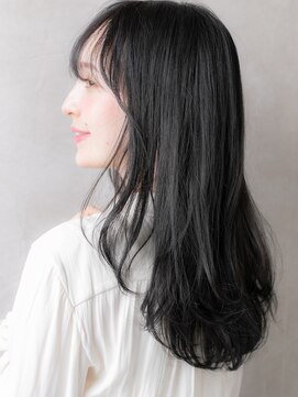 カバーヘア ブリス 上尾西口店(COVER HAIR bliss) 黒髪シースルーバング韓国巻き毛先パーマヨシンモリ30代40代W
