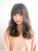 巻いて可愛いレイヤースタイル　やわらかブラウンカラー