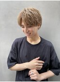 刈り上げないセンターパート×くすみカラー