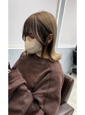 イメチェンハッシュカットフルバング似合わせレッドブラウン