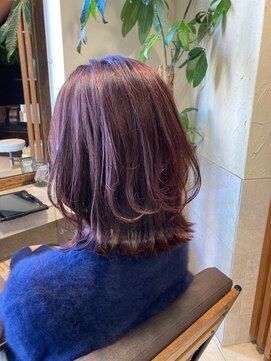 ヘアリゾート粋 ティガ 池袋店(tiga) くびれミディアムボブ/ピンクブラウン