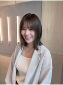 20代30代切りっぱなしボブシアーベージュ
