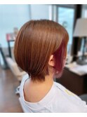 ハンサムショート×インナーカラー ショートボブ/秋カラー