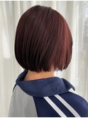 【ChaoMICHI sachika】オレンジピンク 丸みボブ ケアブリーチ