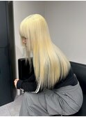 13353ブリーチ＆ダブルカラー韓国レイヤーホワイトブロンド