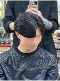 フェザーショート襟足有センターパートフェザーパーマニュアンス