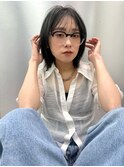 レイヤーボブ/外ハネボブ/黒髪/縮毛矯正/髪質改善