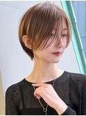 アプリコットオレンジくびれヘアハイライトカラー名古屋ショート