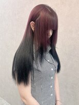 ロンド レア 天神大名店(Lond Le’a)&nbsp;ミディアムヘアデザインカラーフェイスフレーミング暗めカラー