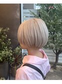 ダブルカラー/ミルクティーブロンド/ショート