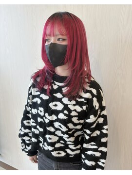 エクラヘア(ECLAT HAIR) ウルフカット×レッド