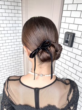 フェリーチェ 六本木店(Felice) タイトヘア ヘアセット ベロアリボン 参列ヘア お呼ばれヘア