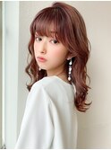松宮錦糸町ヨシンモリココアベージュ前髪パーマミディアムウルフ