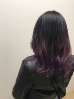 モルニ(MORNI)&nbsp;グラデーションカラー_マロンベージュ Aラインボブ かきあげ