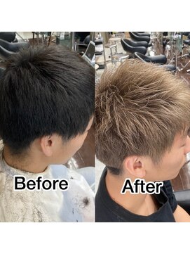 コワファーストナガサキシャンプーボーイ(COIFF1RST NAGASAKI SHAMPOO BOY) ブリーチ1回ミルクティーカラー