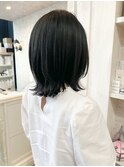 福山市美容室Caary人気 似合わせナチュラル外ハネ艶ボブ