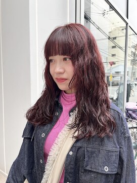 カフ(CAF) CAF FUKO レッドブラウン/暖色系/ロングパーマ/大阪/心斎橋