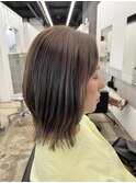 ★デザインカラー/レイヤーカット/ウェットヘアオリーブベージュ
